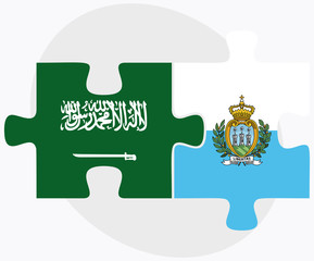 Saudi Arabia and San Marino Flags