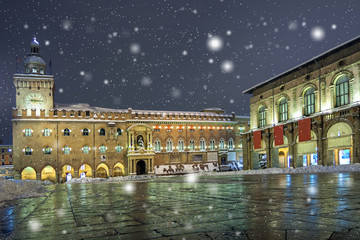 Panoramic view of Bologna with snow © xamnex