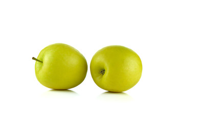 yellow golden apple isolated on white background