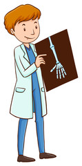 Doctor holding x-ray film