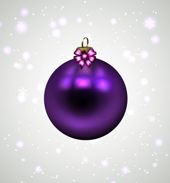  lilac  Christmas toy. vector illustration