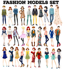 Fototapeta premium Man and woman in fashionable clothing