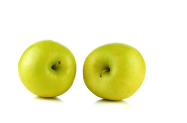 yellow golden apple isolated on white background