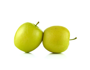  yellow golden apple isolated on white background