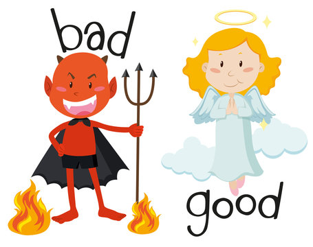 Opposite adjectives good and bad