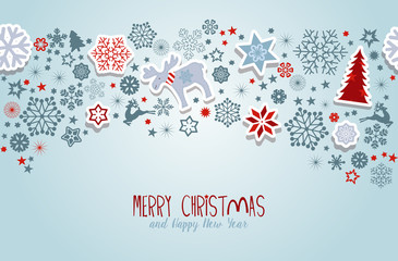 Merry Christmas. Blue Christmas vector elements.  - 94643125