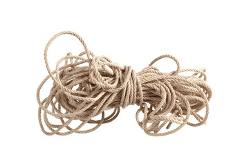 Hemp rope hemp rope on a white background