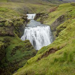 large waterfall in Iceland