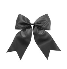 black satin Ribbon bow  Isolated on white