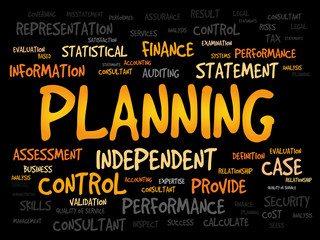 PLANNING word cloud, business concept