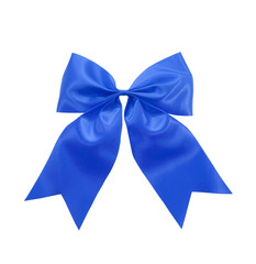 blue satin Ribbon bow  Isolated on white
