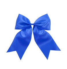 Naklejka premium blue satin Ribbon bow Isolated on white
