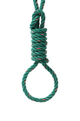Green nylon rope tied the knot
