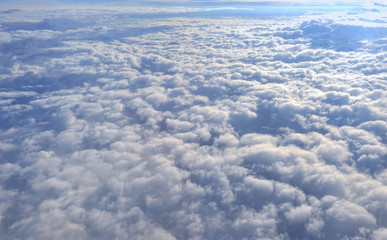 Clouds aerial view from airplane window