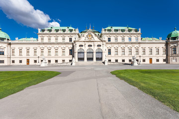 Fototapeta na wymiar front view of Upper Belvedere Palace, Vienna