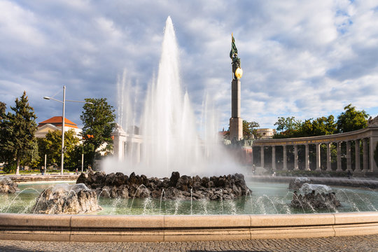 fountain and Heroes Monument of the Red Army