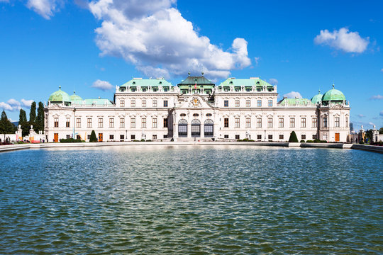 pool and view of Upper Belvedere Palace, Vienna