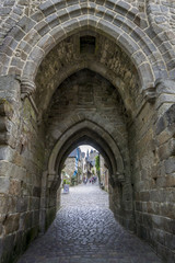 Fototapeta na wymiar Dinan City Wall Gateway, Brittany, France