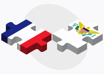 France and Virgin Islands (U.S.) Flags