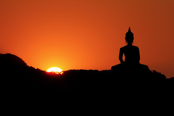 Fototapeta premium Sunset and Buddha