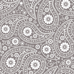 Seamless Paisley background. Elegant Hand Drawn vector pattern.