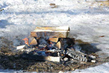 Close Up of Camping Fire
