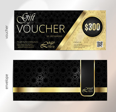 Vector illustration,Gift voucher template with clean and modern pattern.