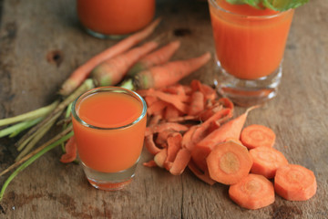 fresh carrot with juices