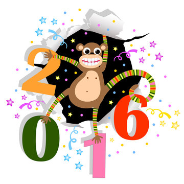 Happy New Year with monkey