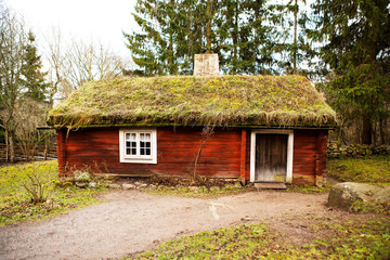 Fototapeta na wymiar The traditional swedish house in Skansen, Stockholm.
