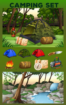 Camping equipment and field