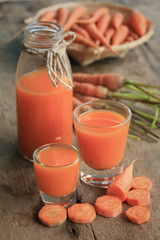 fresh carrot with juices