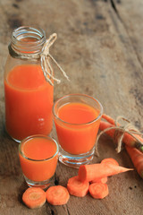 fresh carrot with juices