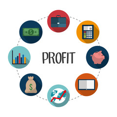 Profit icons design 