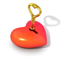 Abstract heart and key
