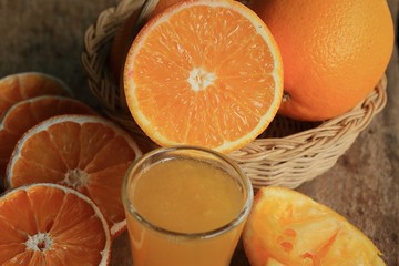 Fototapeta na wymiar fresh orange with juices