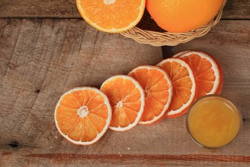 fresh orange with juices