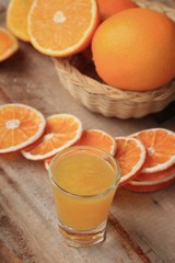 fresh orange with juices