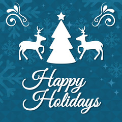 Happy holidays and merry christmas card 