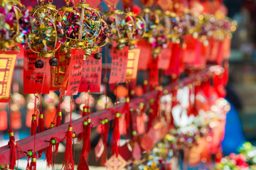 Hanging red and write chinese lucky charm