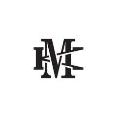Letter K and M monogram logo