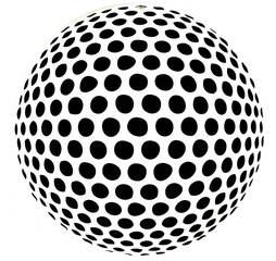 Polka dot black within the white cycle.