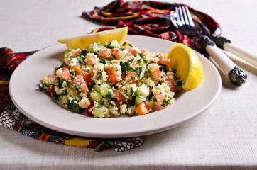 Salad with couscous and vegetables