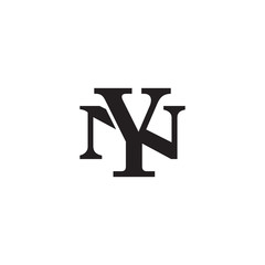 Fototapeta Letter N and Y monogram logo obraz