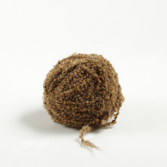 Brown yarn is isolated