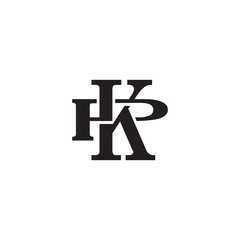 Letter P and K monogram logo - obrazy, fototapety, plakaty