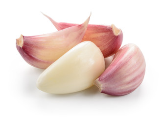 Garlic closeup isolated on white background. With clipping path.