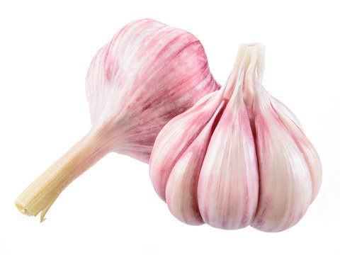 Fresh garlic isolated on white background