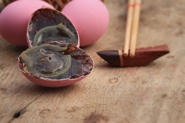 pink pickled preserved egg