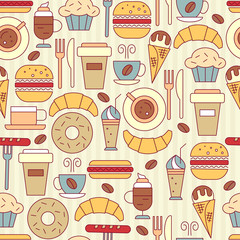 Fast food seamless pattern .